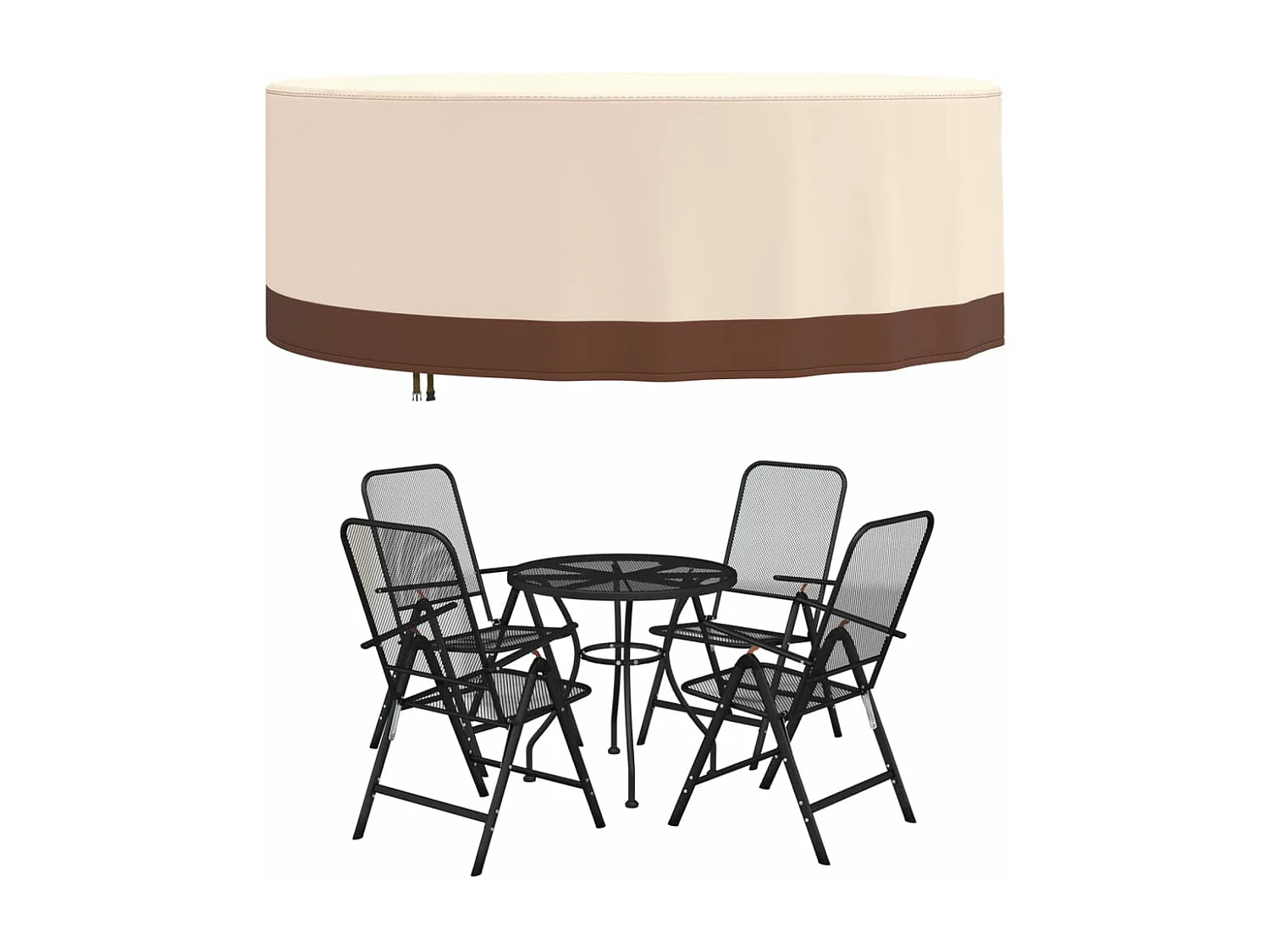 Tuinmeubelhoes rond 600D Ø 244x71 cm oxford beige