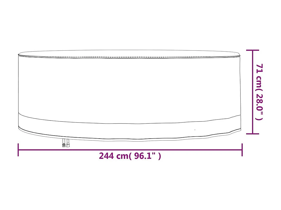 Tuinmeubelhoes rond 600D Ø 244x71 cm oxford beige