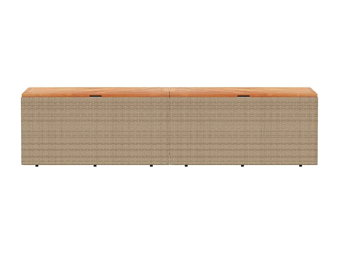 Tuinbox 220x50x54 cm poly rattan en acaciahout beige