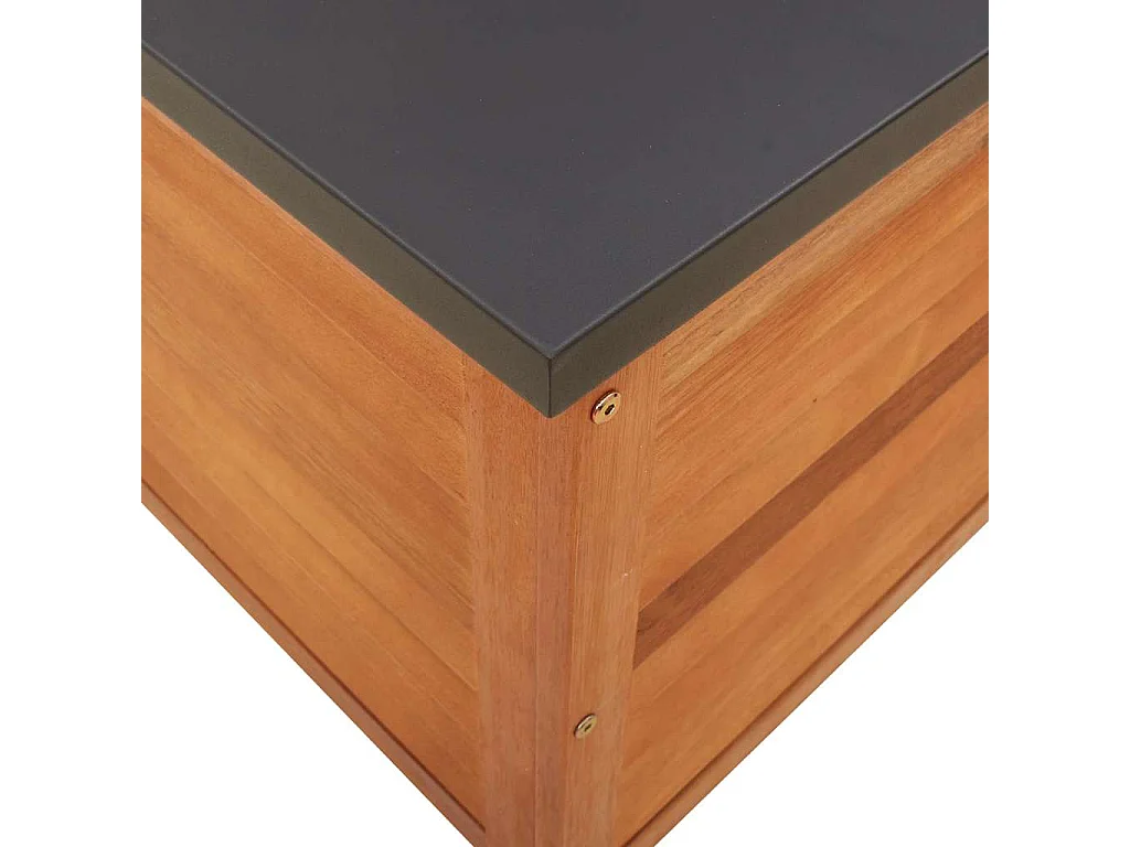 Caixa de arrumação para jardim 60x50x55 cm eucalipto maciça