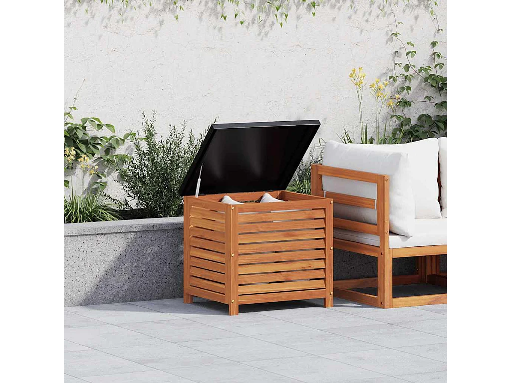 Boîte de rangement de jardin 60x50x55 cm bois d'eucalyptus