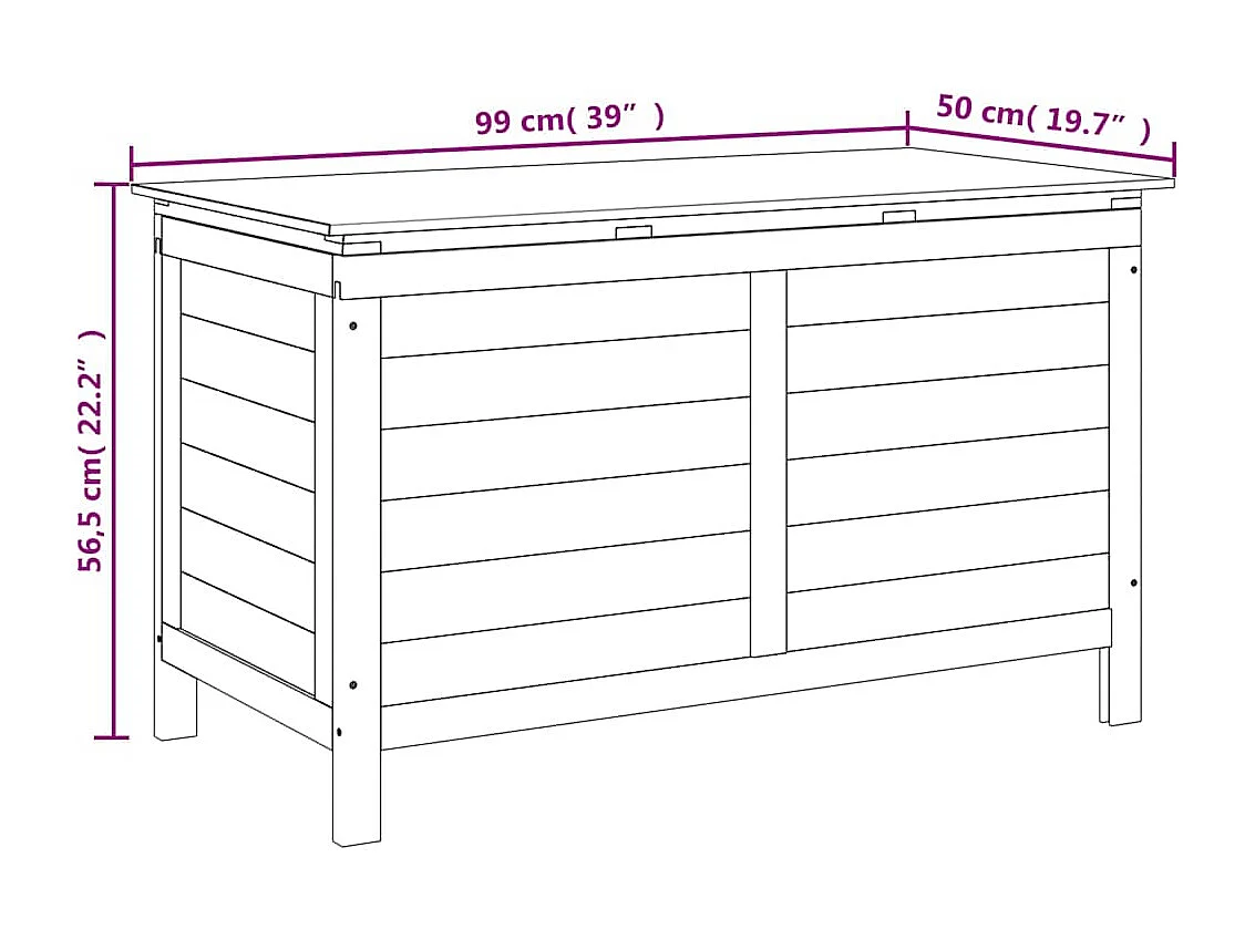 Gartentruhe 99x50x56,5 cm Massivholz Tanne