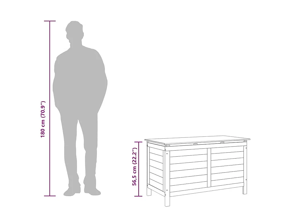 Gartentruhe 99x50x56,5 cm Massivholz Tanne