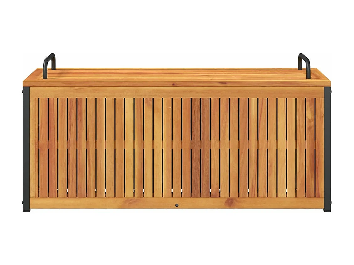 Boîte à coussins d'extérieur bois d'acacia solide et acier