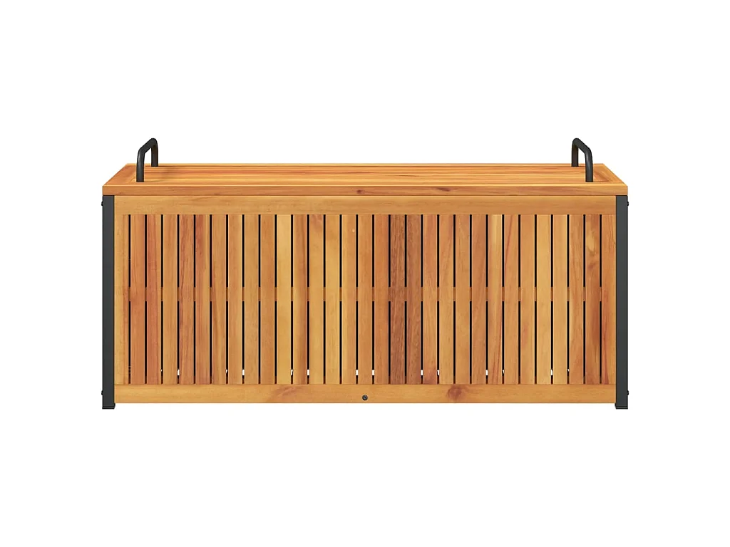 Boîte à coussins d'extérieur bois d'acacia solide et acier