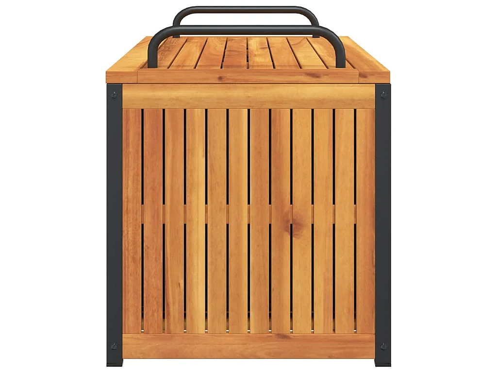 Boîte à coussins d'extérieur bois d'acacia solide et acier