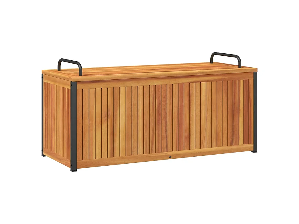 Boîte à coussins d'extérieur bois d'acacia solide et acier