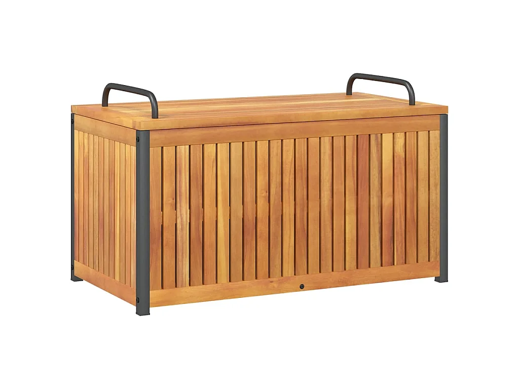 Scatola Cuscini da Esterno 85x45x45/53cm Legno Acacia e Acciaio