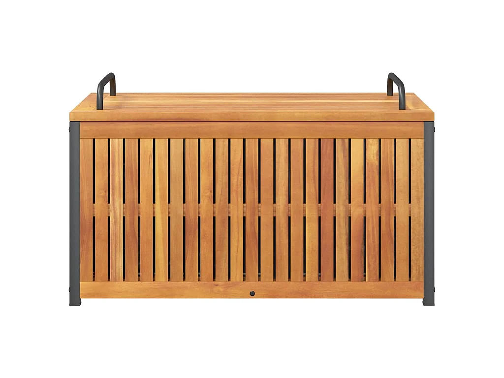 Scatola Cuscini da Esterno 85x45x45/53cm Legno Acacia e Acciaio