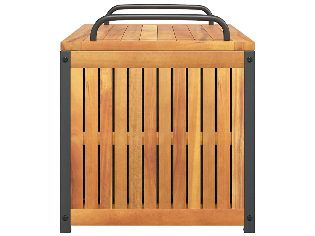 Scatola Cuscini da Esterno 85x45x45/53cm Legno Acacia e Acciaio