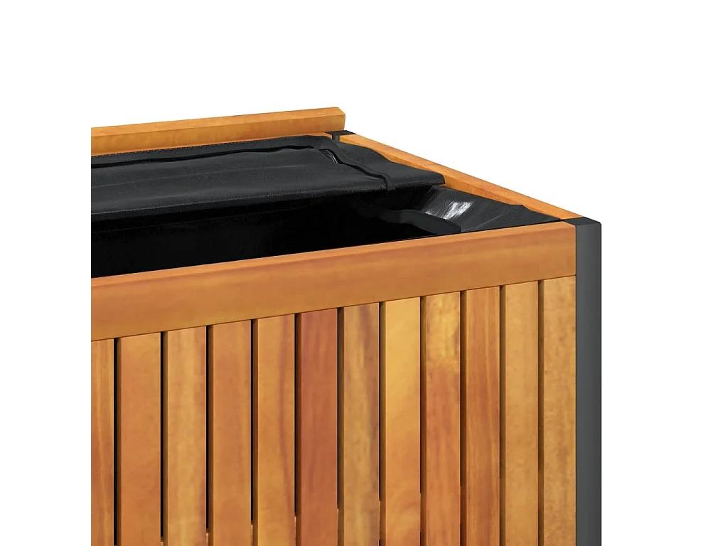 Scatola Cuscini da Esterno 85x45x45/53cm Legno Acacia e Acciaio