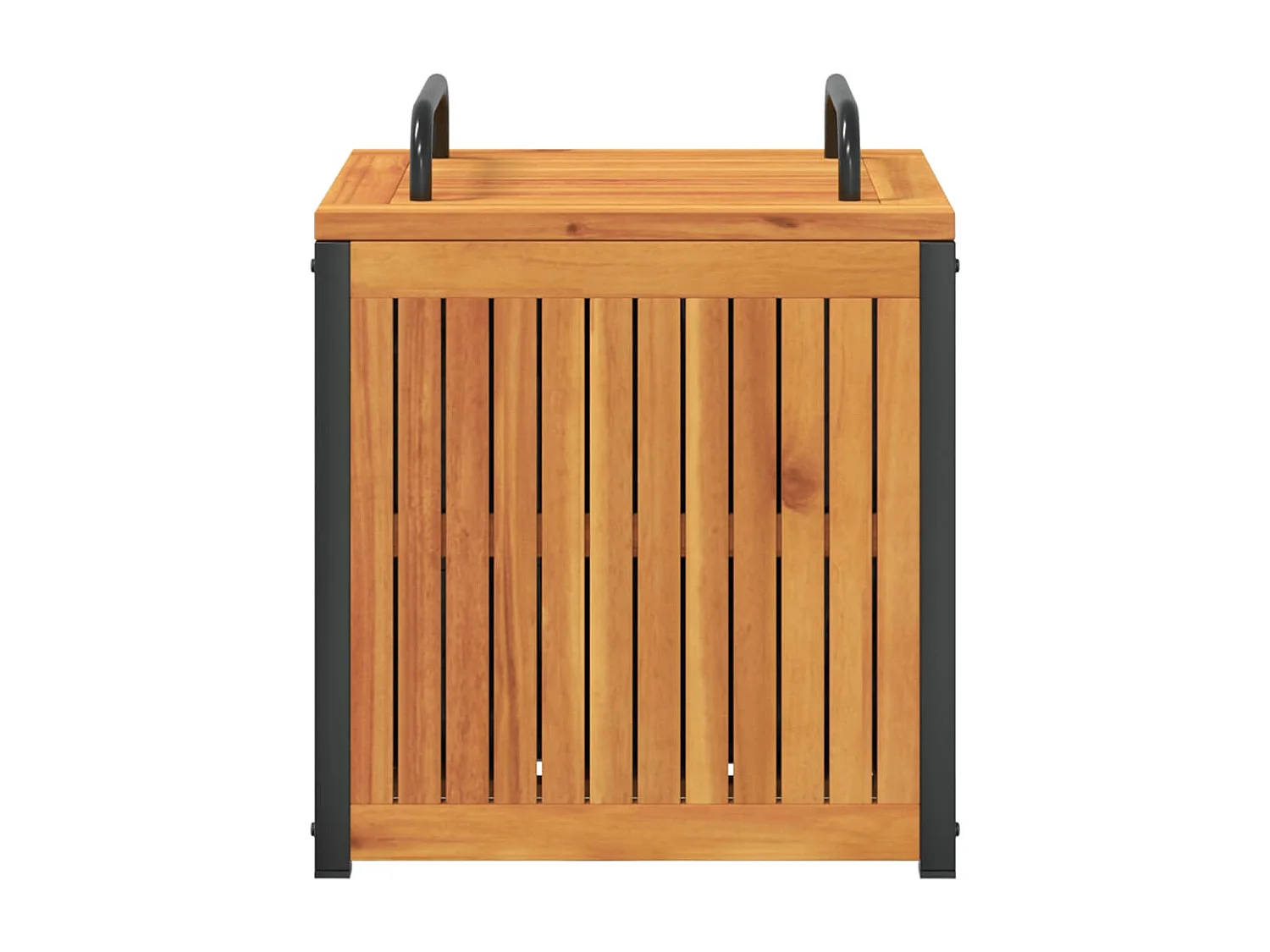 Boîte à coussins d'extérieur bois d'acacia solide et acier