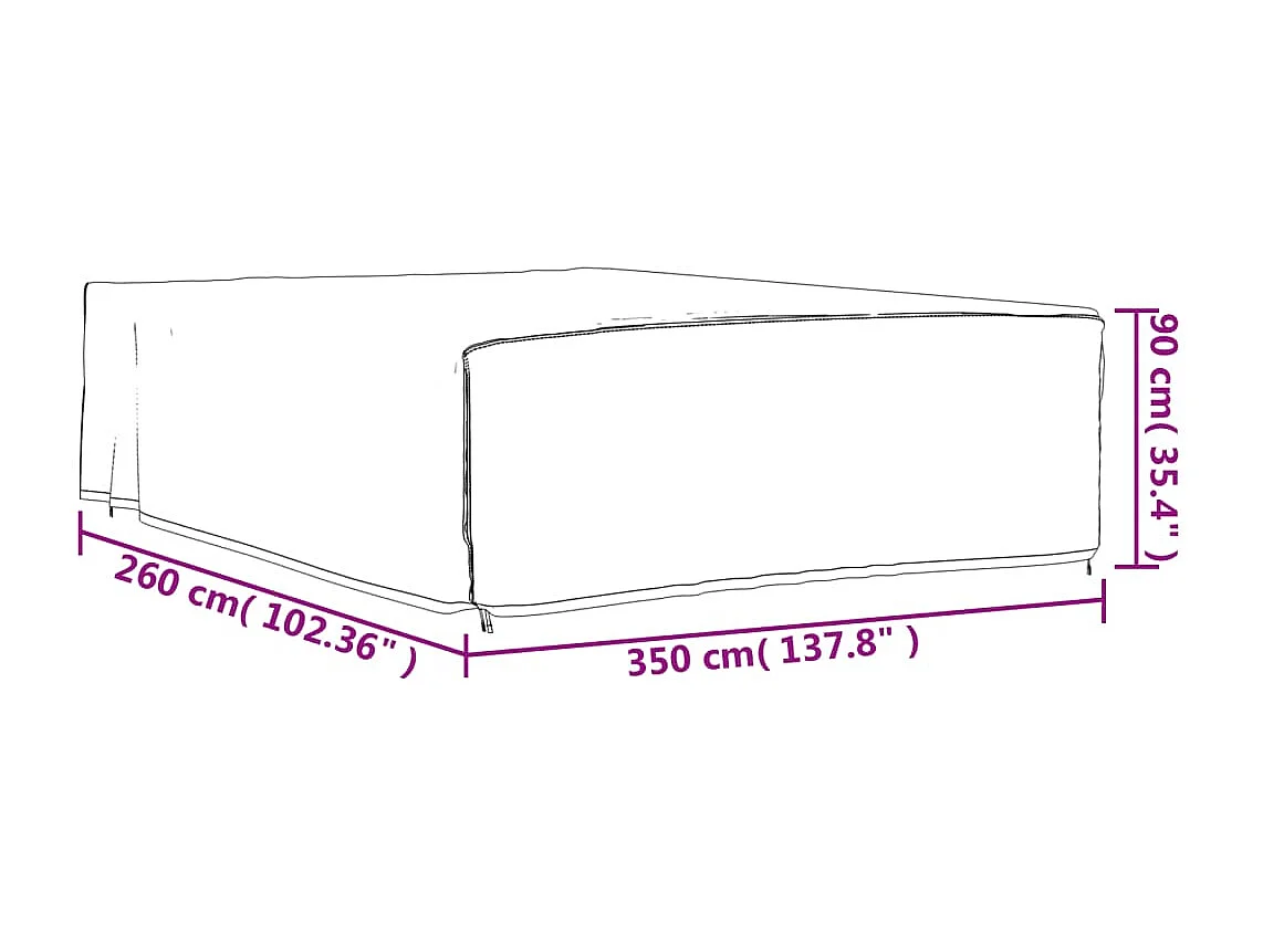 Gartenmöbel-Abdeckungen 2 Stk. 350x260x90 cm 420D Oxford