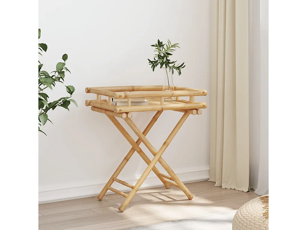 Dienbladtafel inklapbaar 60x40x68 cm bamboe