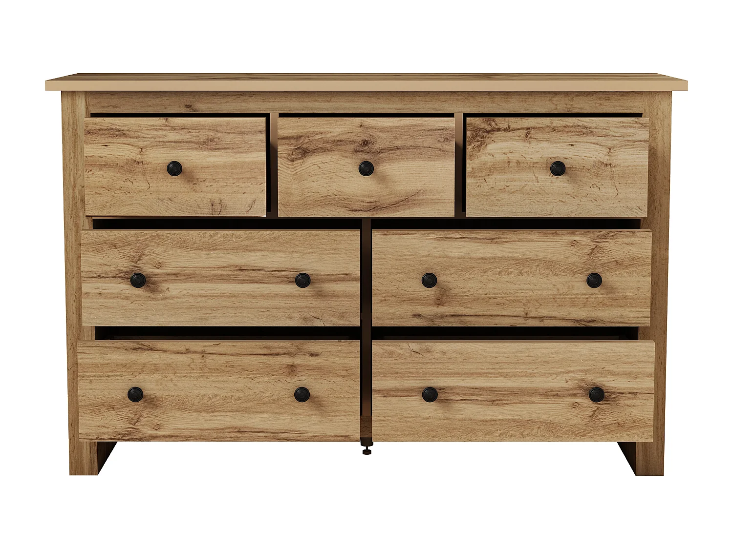 Sideboard mit 7 Schubladen - Spanplatte - Natur