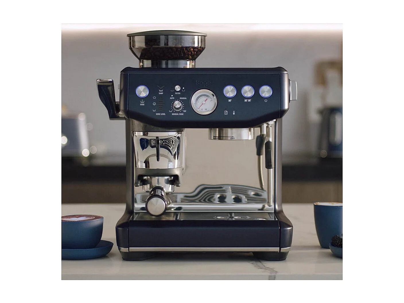 Sage Machine à expresso 15 bars, the barista touch impress, bleu prune - SES876DBL4EEU1