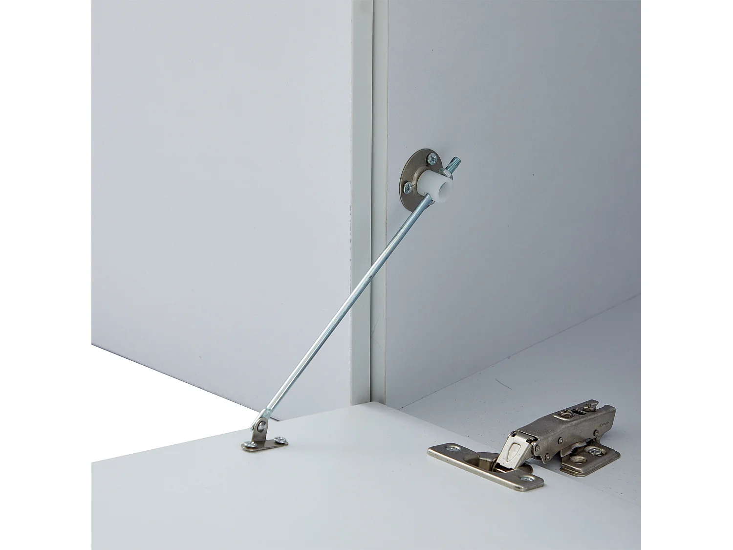 Móvel de TV moderno com LED - 2 portas e 3 compartimentos abertos - Branco e Natural