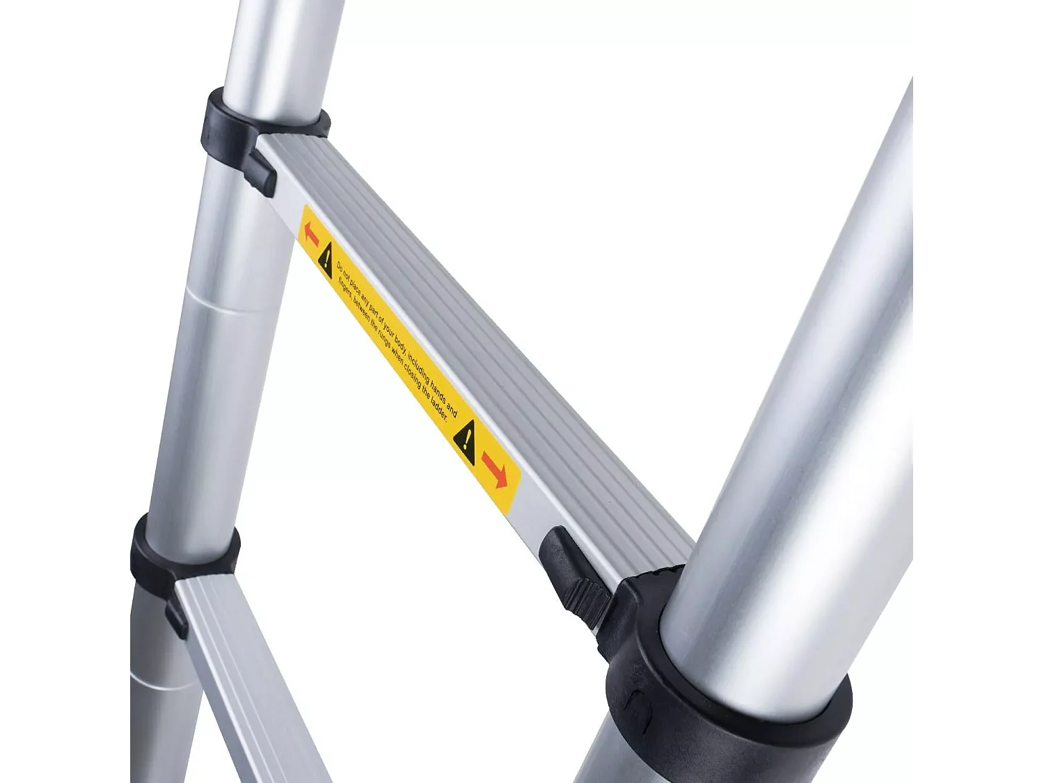 Telescopische aluminium ladder van 2,6 m - Opvouwbare opstapkruk - 9 sporten - met antislipvoeten - Maximale belasting 150 kg