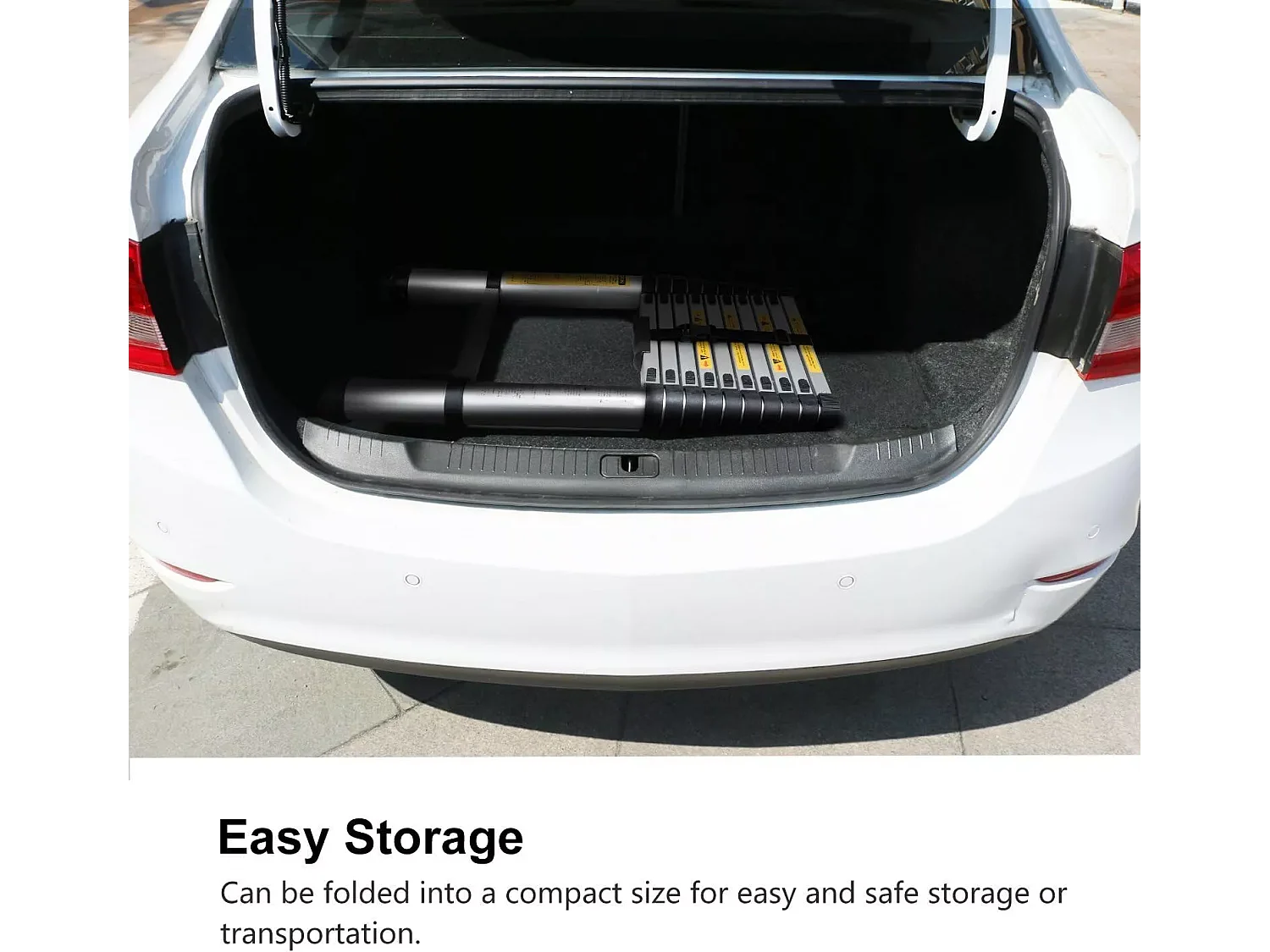 Telescopische aluminium ladder van 2,6 m - Opvouwbare opstapkruk - 9 sporten - met antislipvoeten - Maximale belasting 150 kg