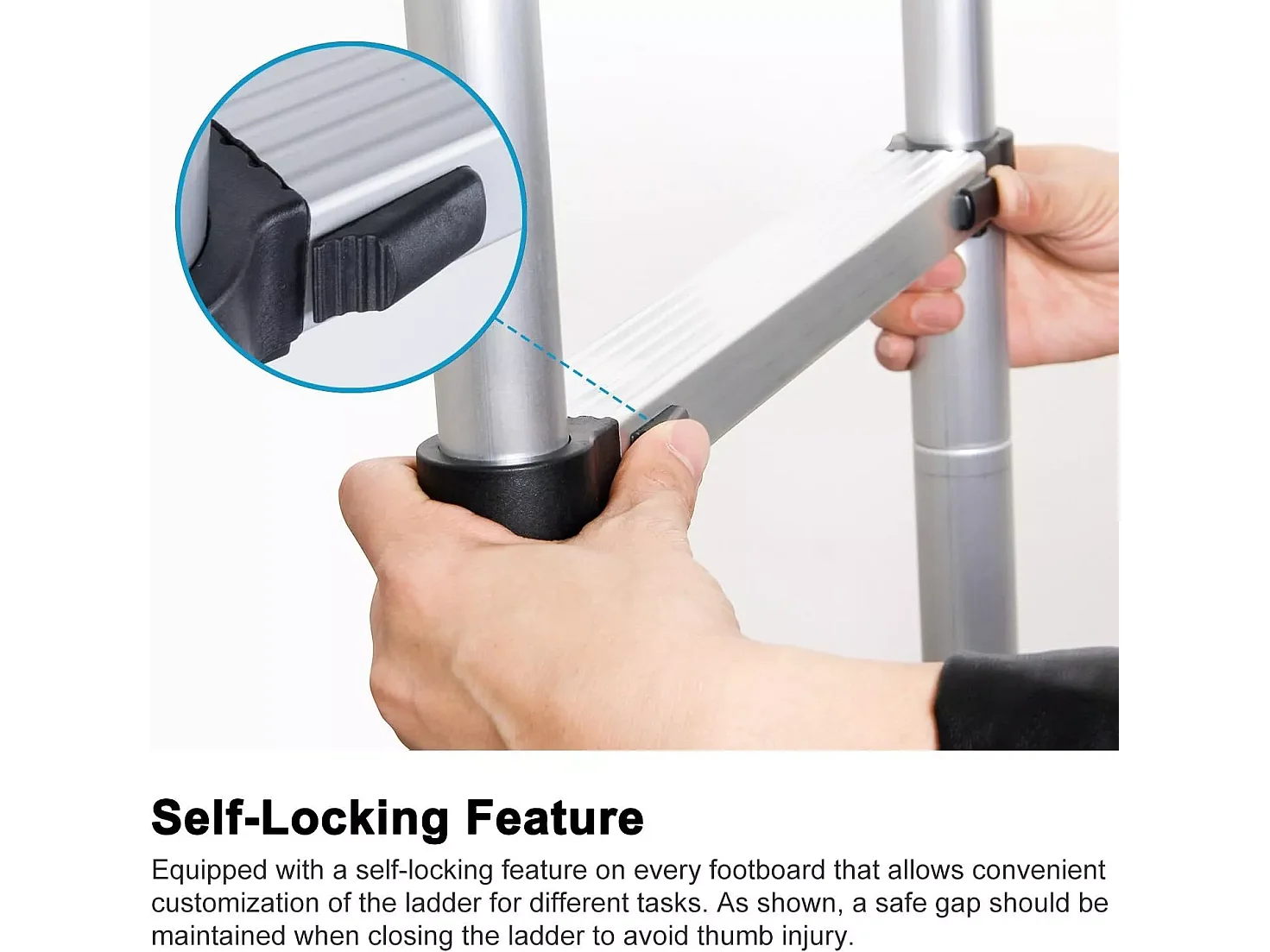 3,8 m Alluminio 3,8 m Ladder telescopico - Ladder Multi -Function Right - 13 bar - con piedi non slittati - Max 150 kg carico