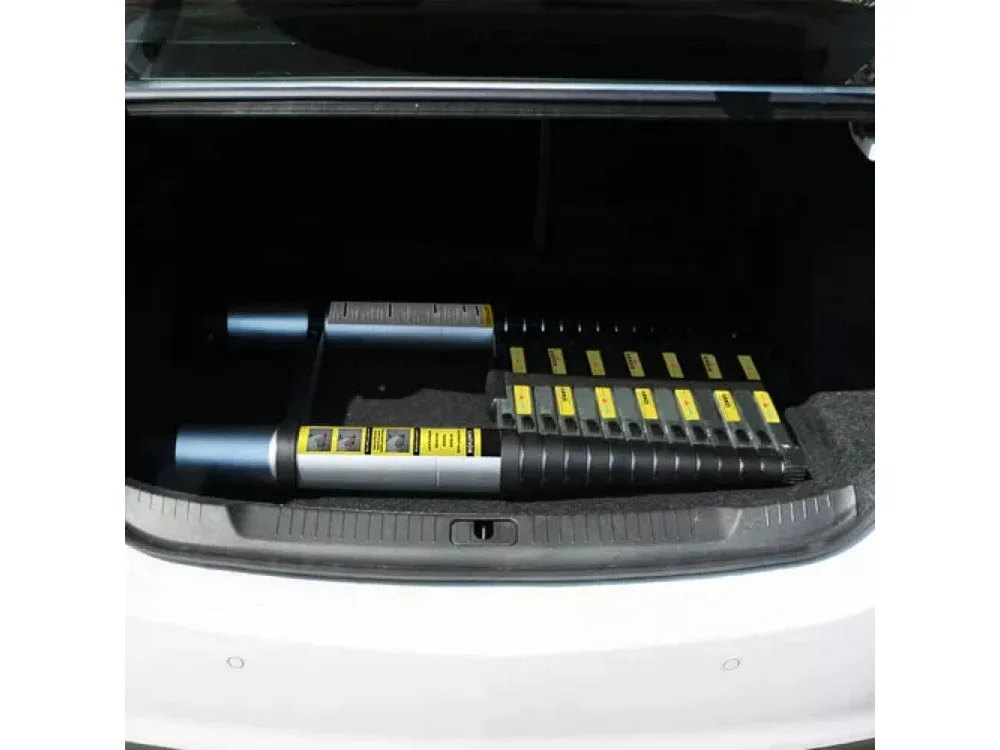 Échelle télescopique de 3,2 m en Aluminium - Échelle Compacte - 11 barreaux - avec Pieds Antidérapants - Charge Max 150 kg