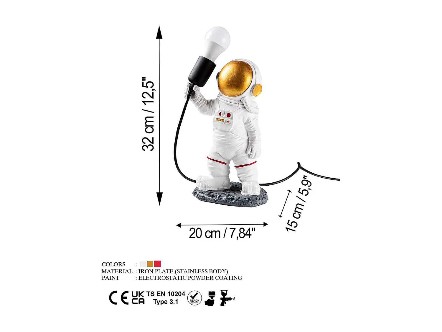 Décoration avec lampe intégrée Astronaute