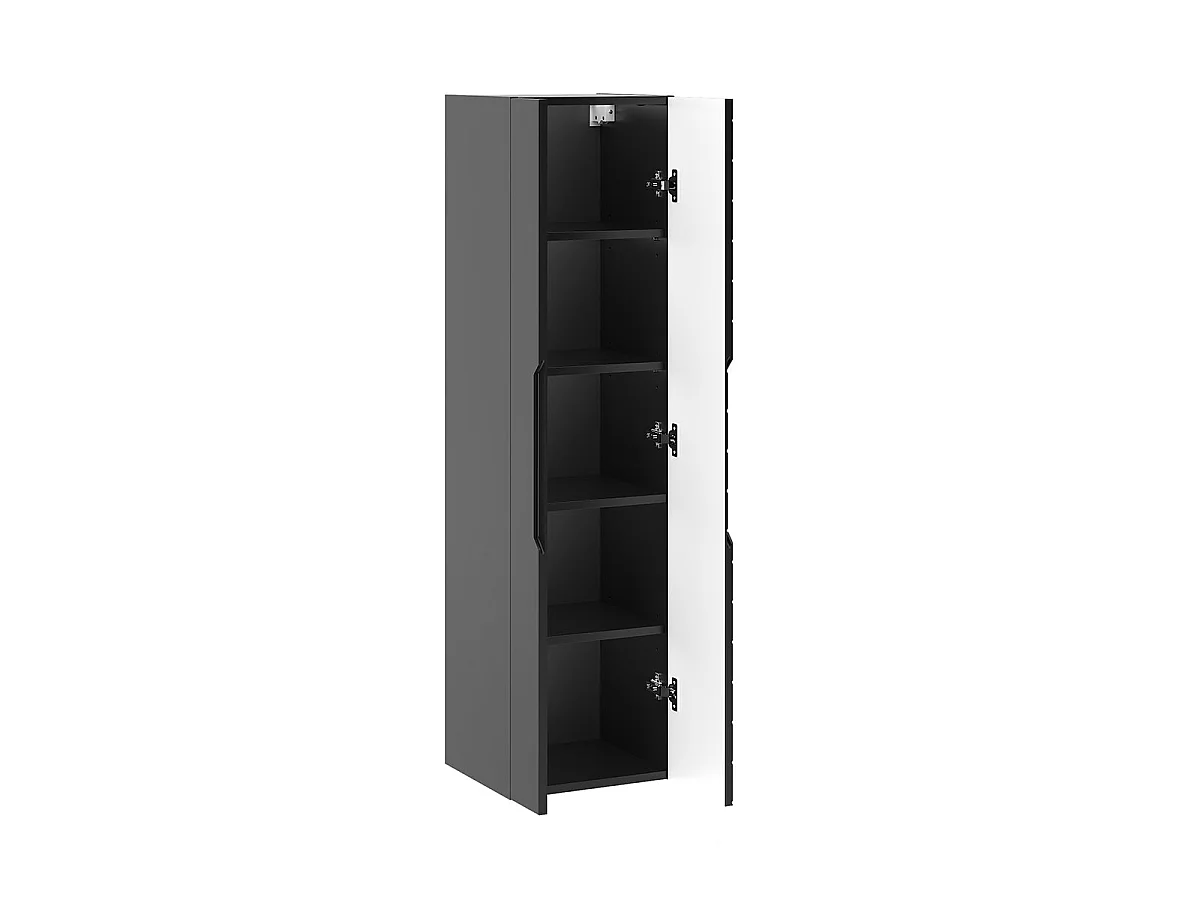 Ensemble meuble simple vasque 80cm 2 portes sur pieds et colonne Daria Noir