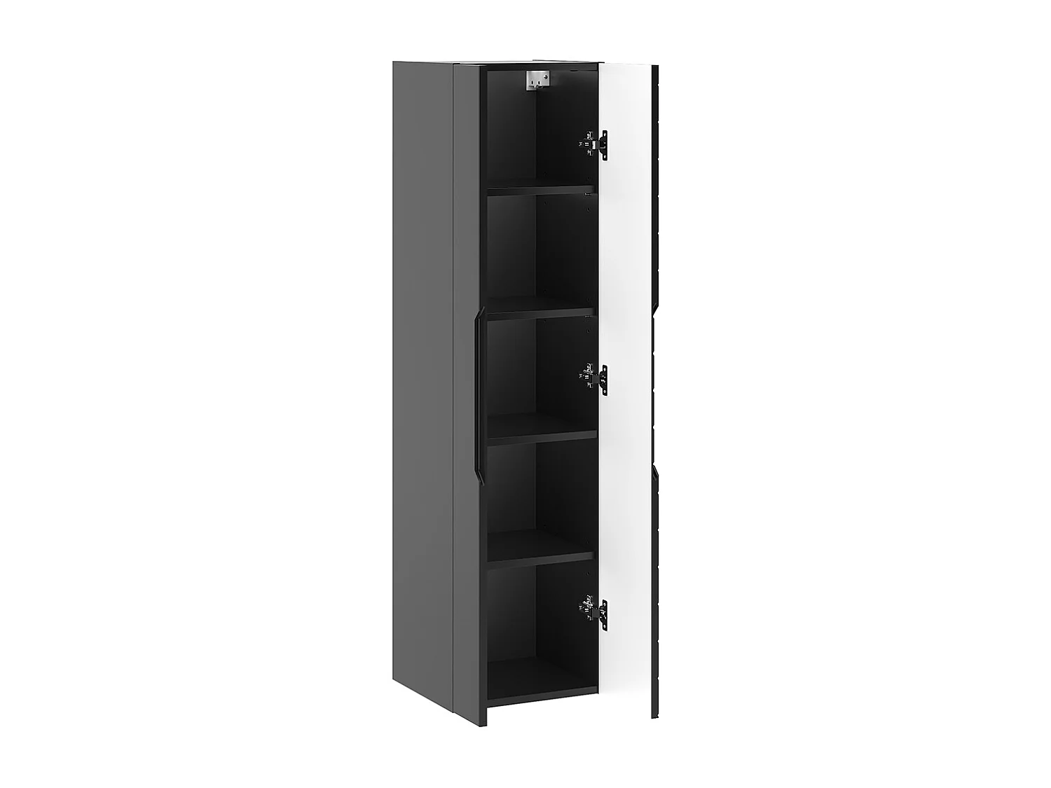 Ensemble meuble simple vasque encastrée 80cm 2 portes sur pieds et colonne Daria Noir