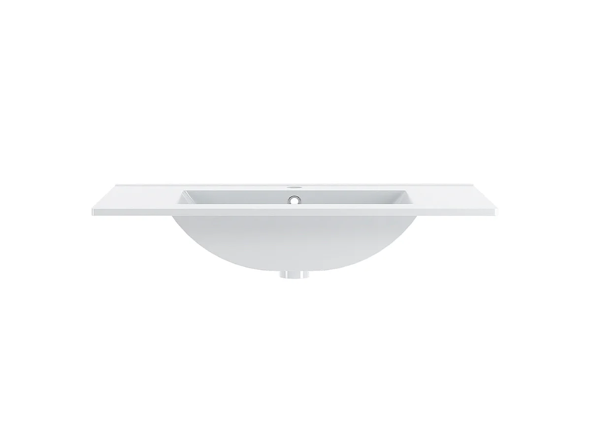 Ensemble meuble simple vasque encastrée 80cm 2 portes sur pieds et colonne Daria Noir