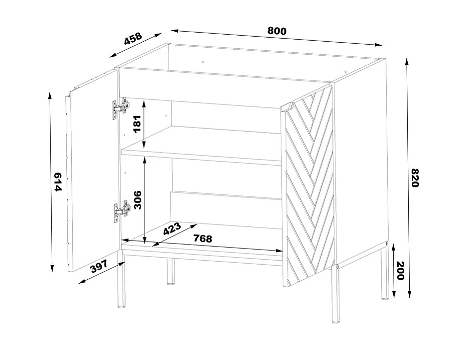 Conjunto de móveis de casa de banho com lavatório Daria branco 80cm