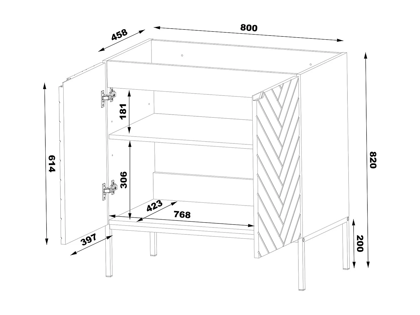 Ensemble meuble simple vasque encastrée 80cm 2 portes op voeten en colonne Daria Wit