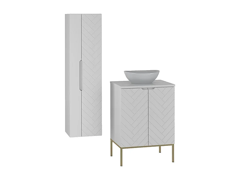 Set di mobili da bagno con lavabo Daria bianco 60cm