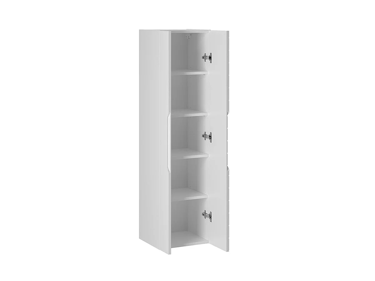 Ensemble meuble simple vasque 60cm 2 portes sur pieds et colonne Daria Blanc