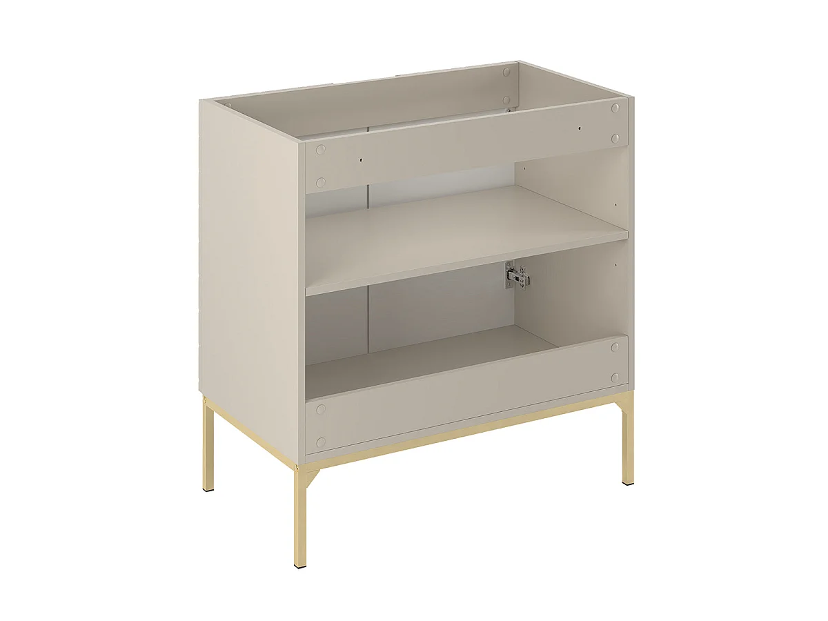 Ensemble meuble simple vasque 80cm 2 portes sur pieds et colonne Daria Cachemire