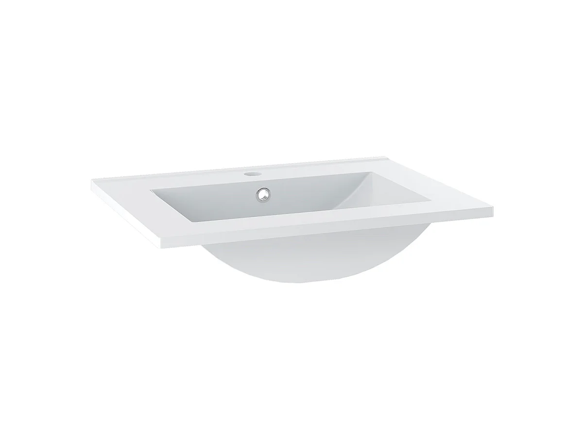Ensemble meuble simple vasque encastrée 60cm 2 portes sur pieds et colonne Daria Noir
