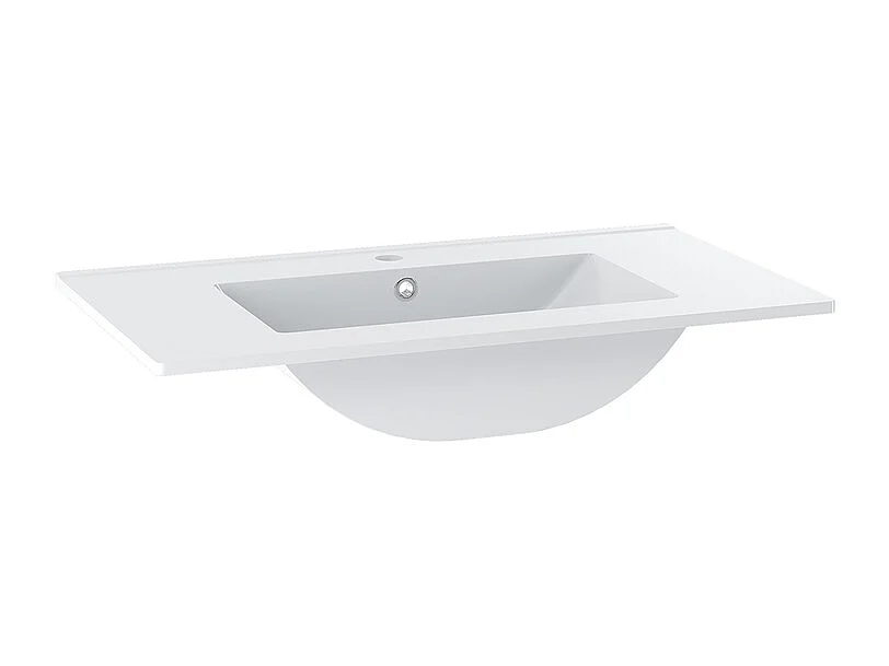 Ensemble meuble simple vasque encastrée 80cm 2 portes sur pieds et colonne Daria Cachemire