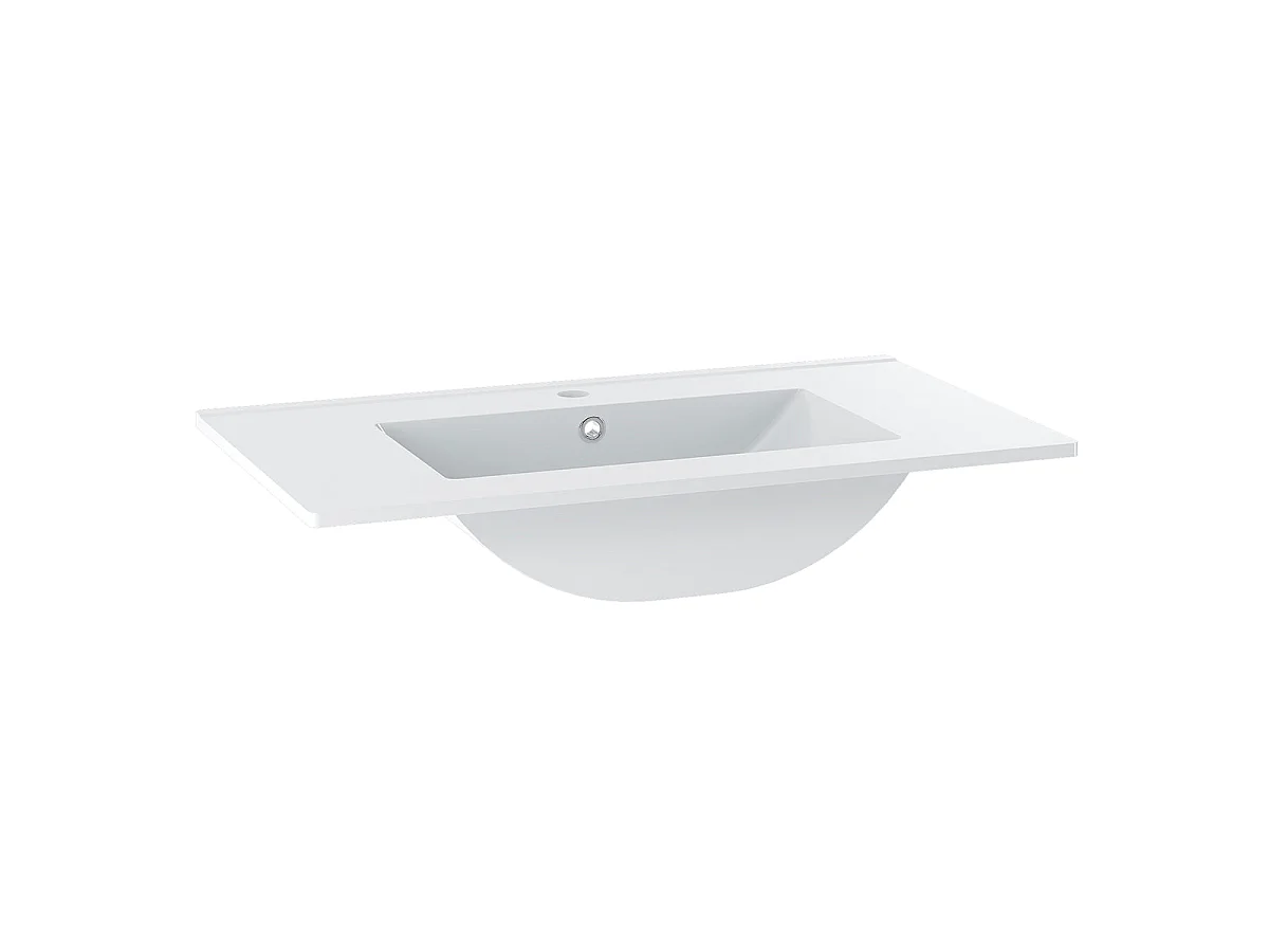 Ensemble meuble simple vasque encastrée 80cm 2 portes sur pieds et colonne Daria Cachemire