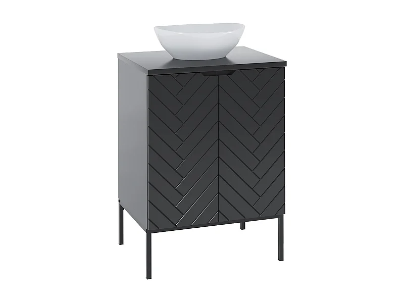 Mobile bagno con lavabo Daria nero 60cm