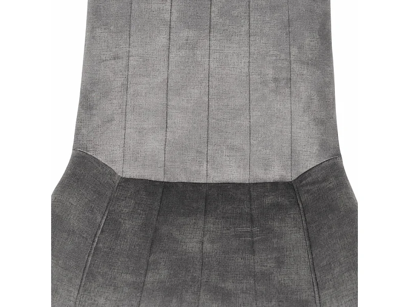 Lot 2 chaises en velours gris rembourré et pieds métal - NANY 2