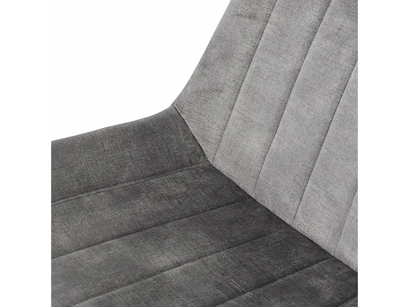 Lot 2 chaises en velours gris rembourré et pieds métal - NANY 2