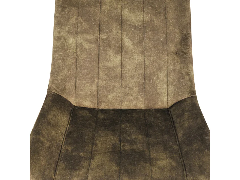 Lot 2 chaises velours vert kaki rembourré et pieds métal - NANY 2