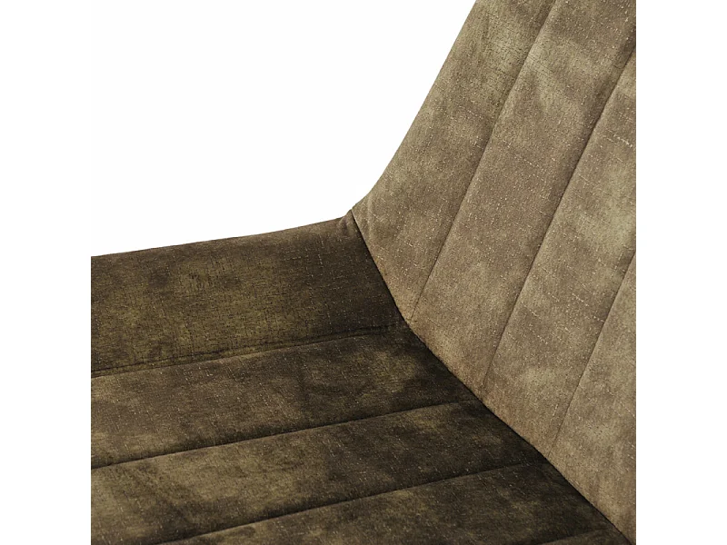 Lot 2 chaises velours vert kaki rembourré et pieds métal - NANY 2