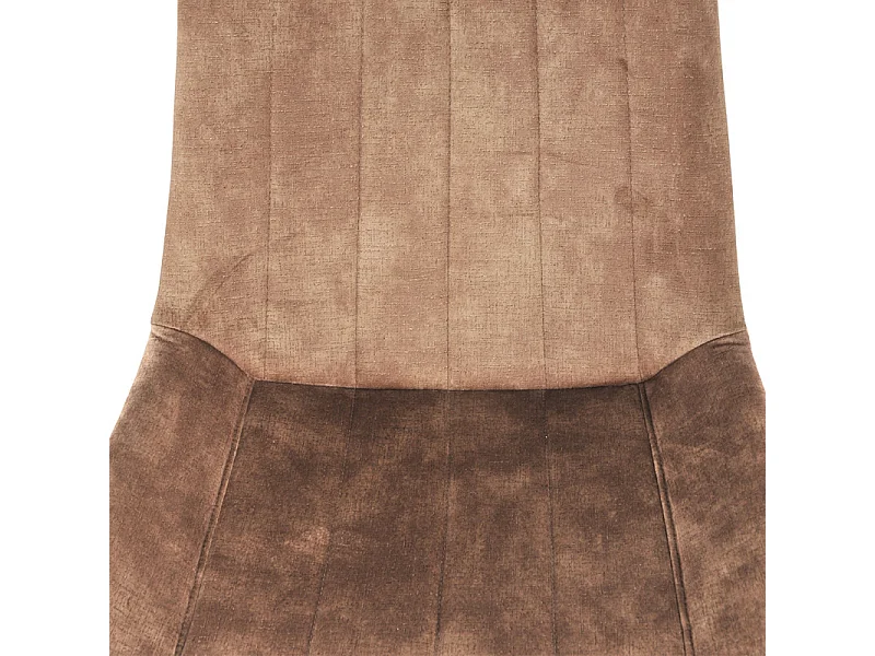 Lot 2 chaises en velours taupe rembourré et pieds métal - NANY 2