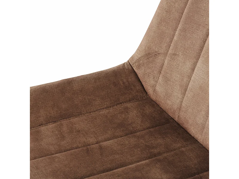 Lot 2 chaises en velours taupe rembourré et pieds métal - NANY 2