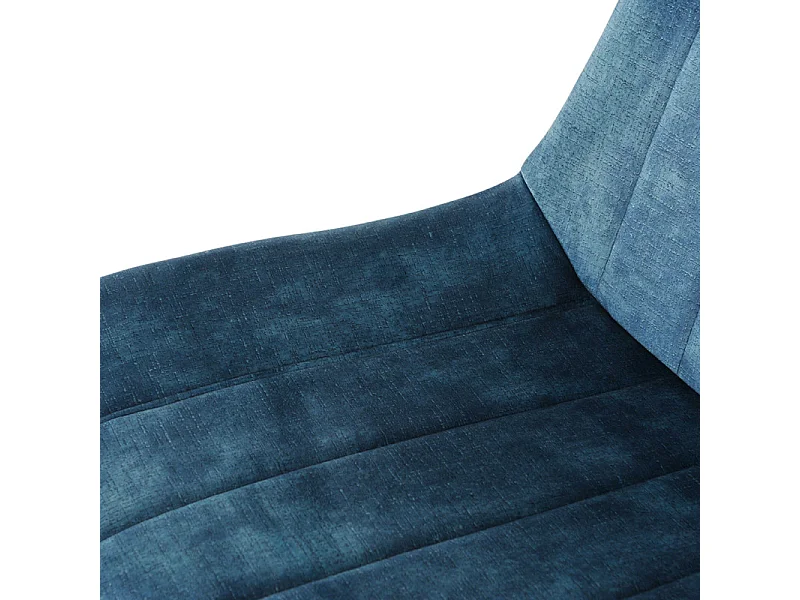 Lot 2 chaises en velours bleu rembourré et pieds métal - NANY 2