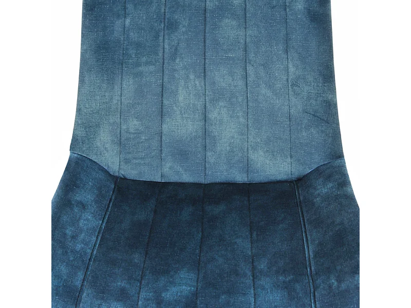 Lot 2 chaises en velours bleu rembourré et pieds métal - NANY 2