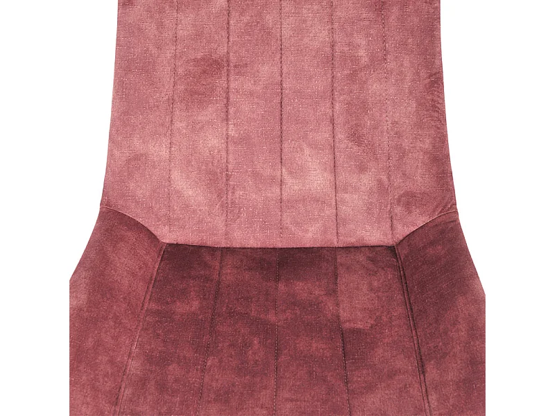 Lot 2 chaises en velours rose rembourré et pieds métal - NANY 2