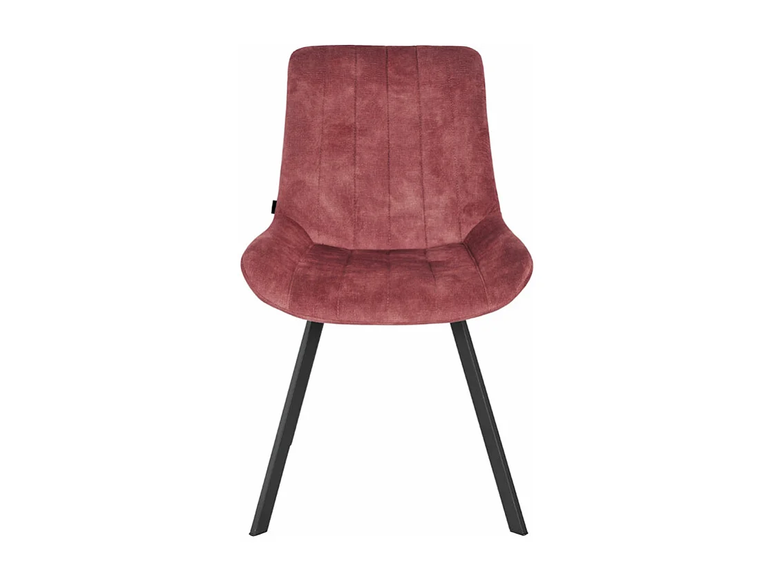 Lot 2 chaises en velours rose rembourré et pieds métal - NANY 2