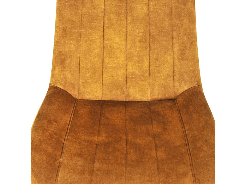 Lot 2 chaises en velours jaune rembourré et pieds métal - NANY 2