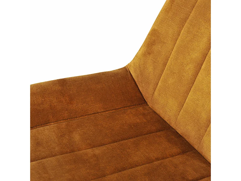 Lot 2 chaises en velours jaune rembourré et pieds métal - NANY 2